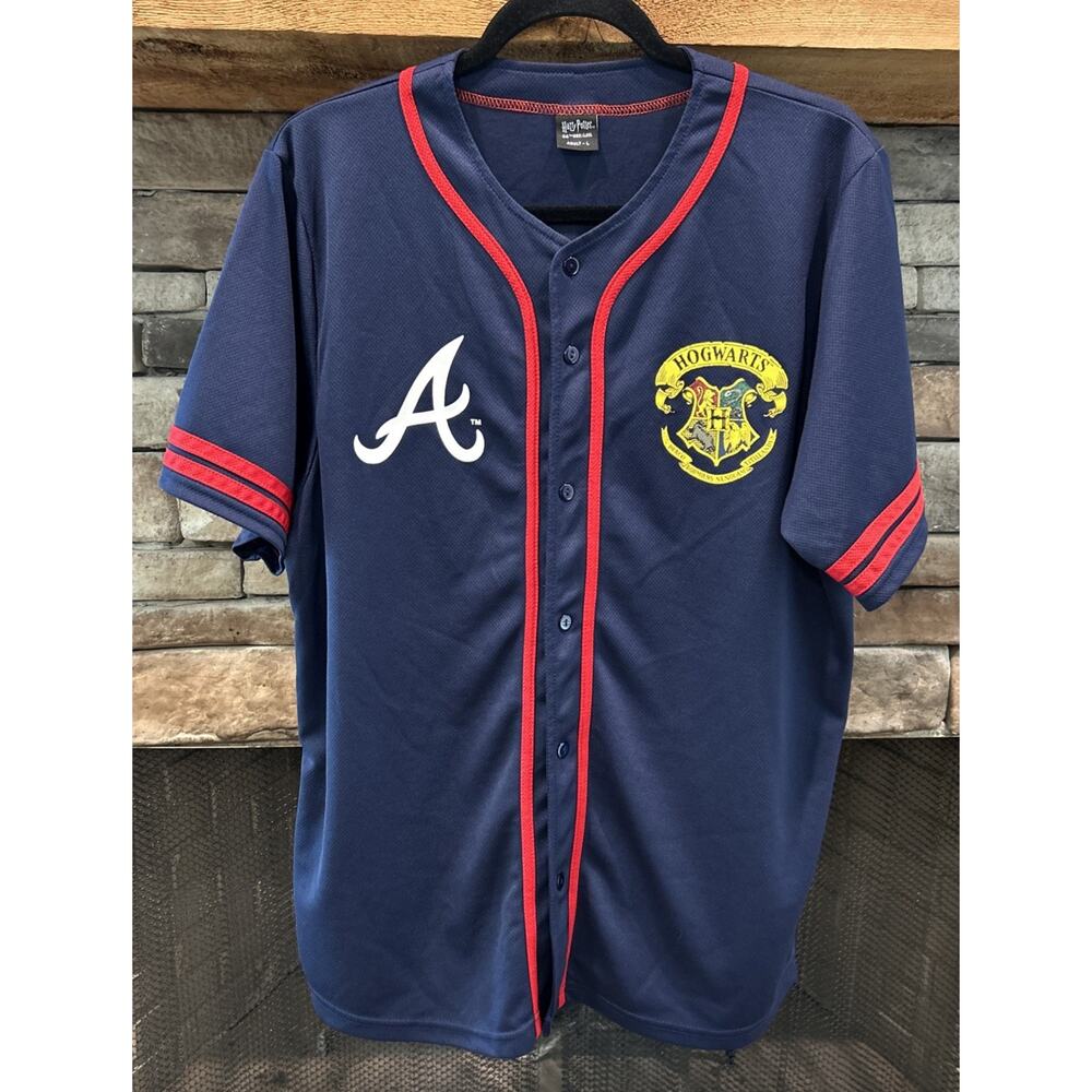 Atlanta Braves x HARRY POTTER Hogwarts Baseball Jersey Size L * C7